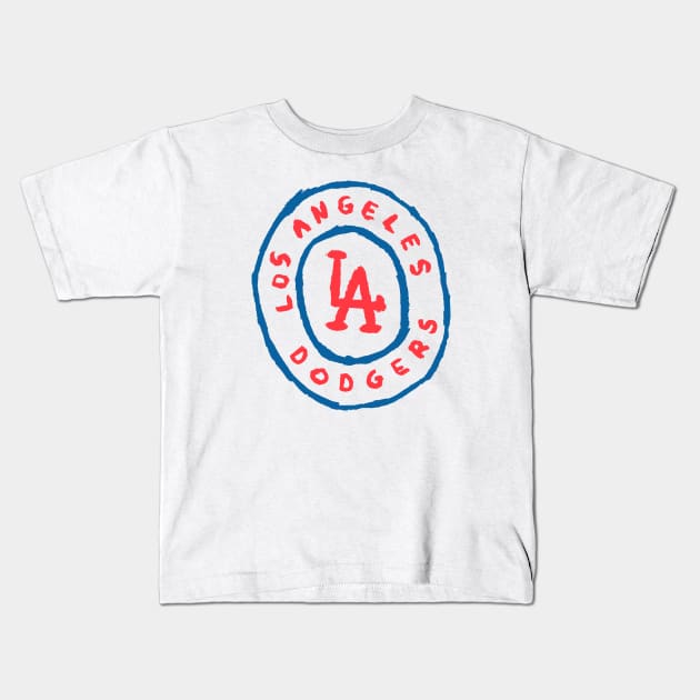 Los Angeles Dodgeeeers 02 Kids T-Shirt by Very Simple Graph